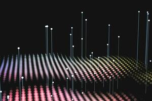 3d rendering, flow dot with gradient background photo