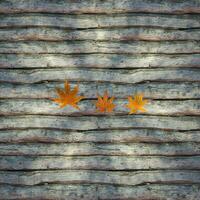 Leaves scattered on the wooden table, 3d rendering. photo