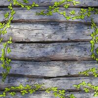 Leaves scattered on the wooden table, 3d rendering. photo