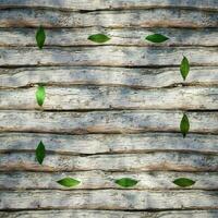 Leaves scattered on the wooden table, 3d rendering. photo