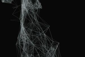 Technological structure lines with black background, 3d rendering. photo