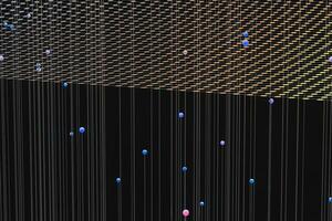 3d rendering, flow dot with gradient background photo
