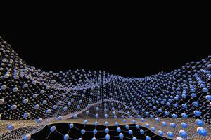 3d rendering, flow dot with gradient background photo