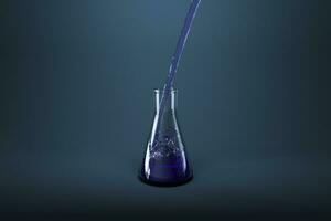 Chemical instruments and reagents in the lab, 3d rendering photo