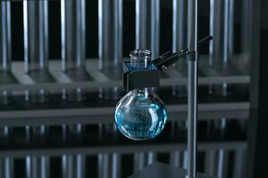 Chemical instruments and reagents in the lab, 3d rendering photo