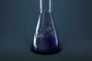 Chemical instruments and reagents in the lab, 3d rendering photo