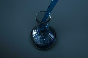 Chemical instruments and reagents in the lab, 3d rendering photo