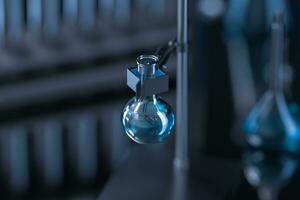 Chemical instruments and reagents in the lab, 3d rendering photo