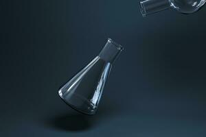 Chemical instruments and reagents in the lab, 3d rendering photo