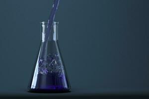 Chemical instruments and reagents in the lab, 3d rendering photo