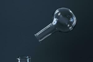 Chemical instruments and reagents in the lab, 3d rendering photo