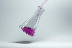 Chemical instruments and reagents in the lab, 3d rendering photo