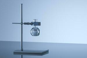 Chemical instruments and reagents in the lab, 3d rendering photo