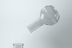 Chemical instruments and reagents in the lab, 3d rendering photo