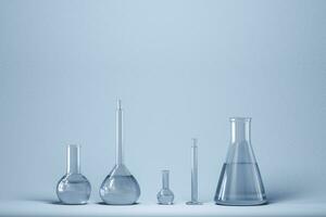 Chemical instruments and reagents in the lab, 3d rendering photo