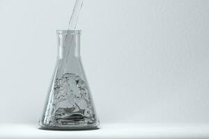 Chemical instruments and reagents in the lab, 3d rendering photo