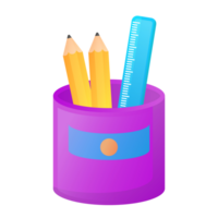 Pencil Holder School Icon Set Fill Style png