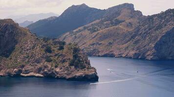 Beautiful landscape with huge mountains and sea video