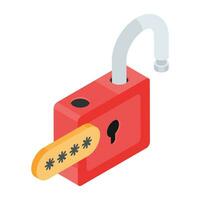 Password security trendy isometric icon vector