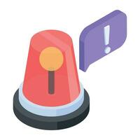 Ready to use isometric icon of siren alert vector