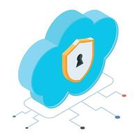 Cybersecurity issue icon in isometric style vector
