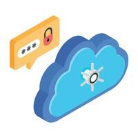 Cybersecurity issue icon in isometric style vector