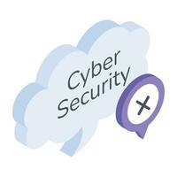 Cybersecurity issue icon in isometric style vector