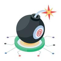 Well-designed isometric icon of email threat vector