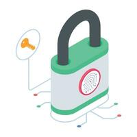 Handy isometric icon of digital lock vector