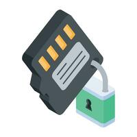 Handy isometric icon of digital lock vector