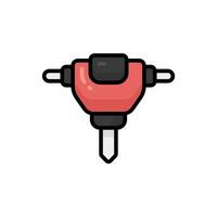 Simple Jackhammer lineal color icon. The icon can be used for websites, print templates, presentation templates, illustrations, etc vector