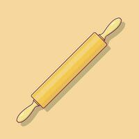 Rolling Pin Vector Icon Illustration with Outline for Design Element, Clip Art, Web, Landing page, Sticker, Banner. Flat Cartoon Style