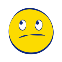 Unamused Grunge Emoticons White Outline Style png