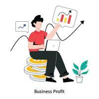 Business Profit flat style design vector illustration. stock illustration