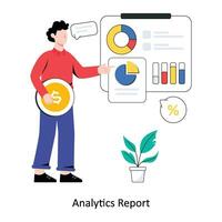 Analytics Report flat style design vector illustration. stock illustration