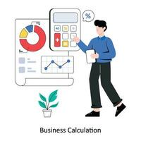 Business Calculation flat style design vector illustration. stock illustration