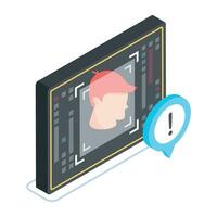 Modern isometric icon of scanning error vector