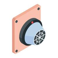 An isometric icon of motion detector vector