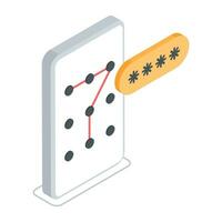 un isométrica icono de modelo bloquear vector