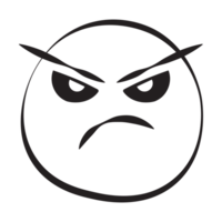 Angry Grunge Emoticons Outline Style png