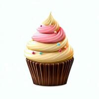 Delicious cupcake isolated on white background Generative AI photo