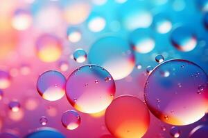 Colourful  bubbles background. Soap Sud Bubbles Water. An artful colorful background with bubbles. Abstract background. Generated AI illustration photo