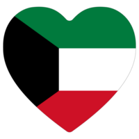 Kuwait Flagge Herz Form. Flagge von Kuwait Herz gestalten png