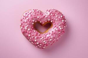Donut in the shape of a heart. photo