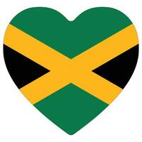 Jamaica flag heart shape. Flag of Jamaica heart shape vector