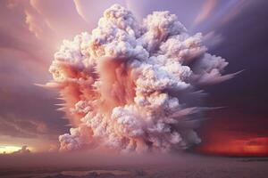 Big explosion in the sky. Dramatic cloudscape. photo