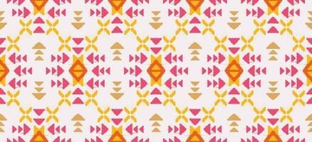 Ethnic abstract ikat art. Seamless pattern in tribal, folk embroidery, and Mexican style. Aztec geometric art ornament print.Design for carpet, wallpaper, clothing, wrapping, fabric, cover, textile vector