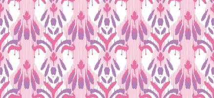 Motif ethnic handmade beautiful Ikat art. Ethnic abstract floral pink background art. folk embroidery, Peruvian, Indian, Asia, Moroccan, Turkey, and Uzbek style. Aztec geometric art ornament print. vector
