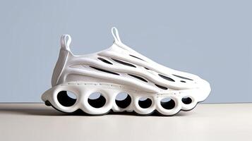 futurista zapato concepto diseño con agujeros ai generativo foto