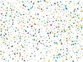 Birthday Rectangular Confetti. Light Rainbow glitter confetti background. Colored festive texture. vector